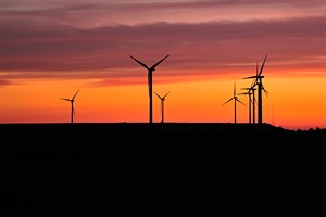 Windmolens in de avondlicht