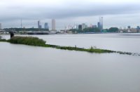 Genoeg doorkijkjes op de skyline van Rotterdam vanaf het Eiland van Brienenoord