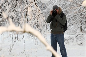 Lutfi in sneeuw