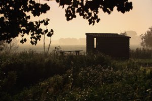 Kijkhut op de polder de Kikker