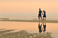 Zonsondergang op strand van zandvoort