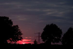 zonsondergang in Tuin kasteel Hackfort tuin