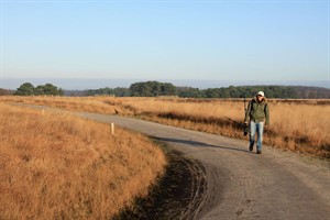 Vroege vogel Lutfi en op zoek naar zijn ideale plaatje.