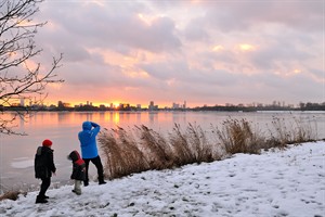 Kralingen Rotterdam op een winterse avond