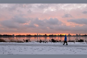 Kralingen Rotterdam op een winterse avond